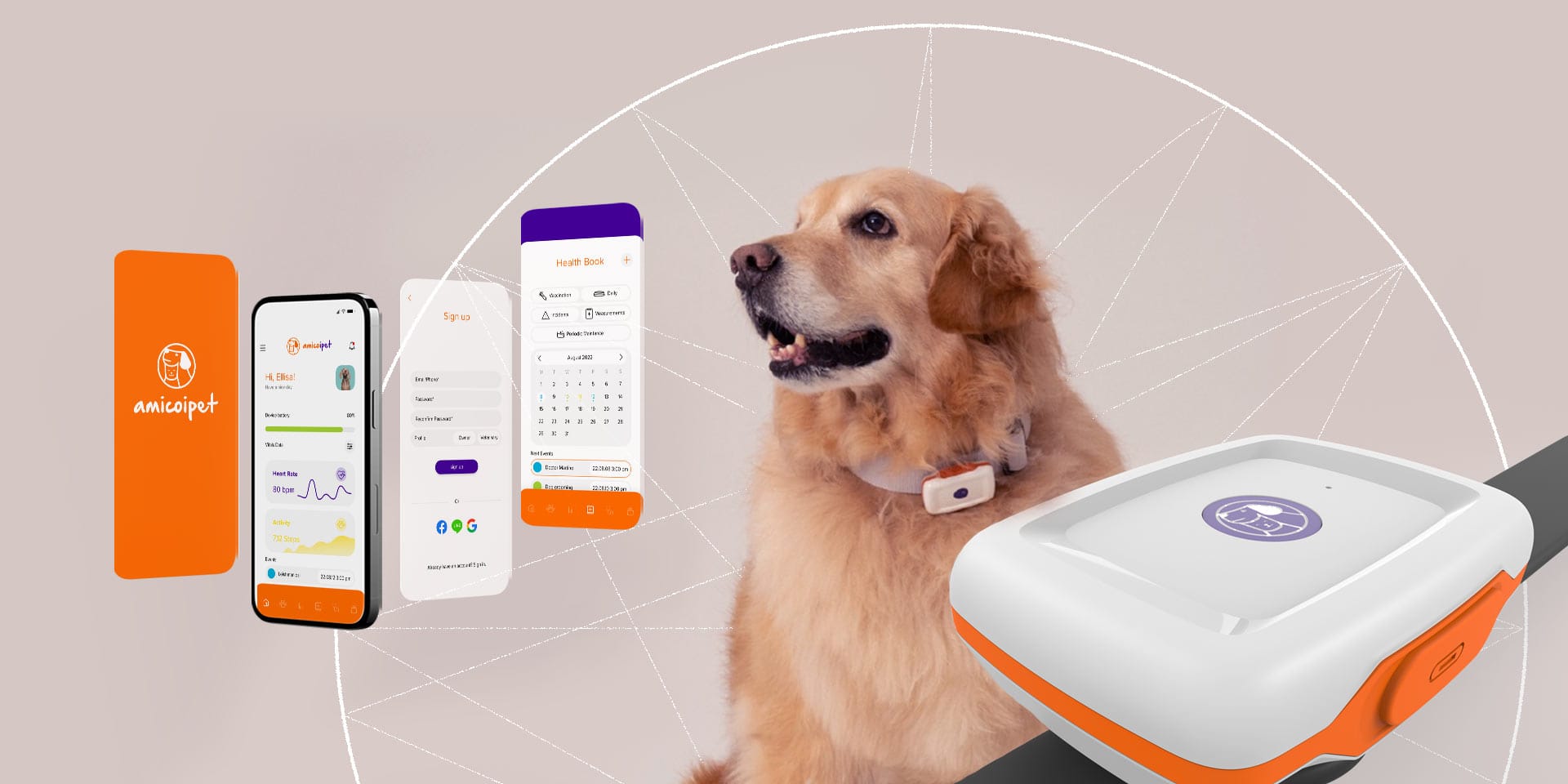 Medical device for pet care and app